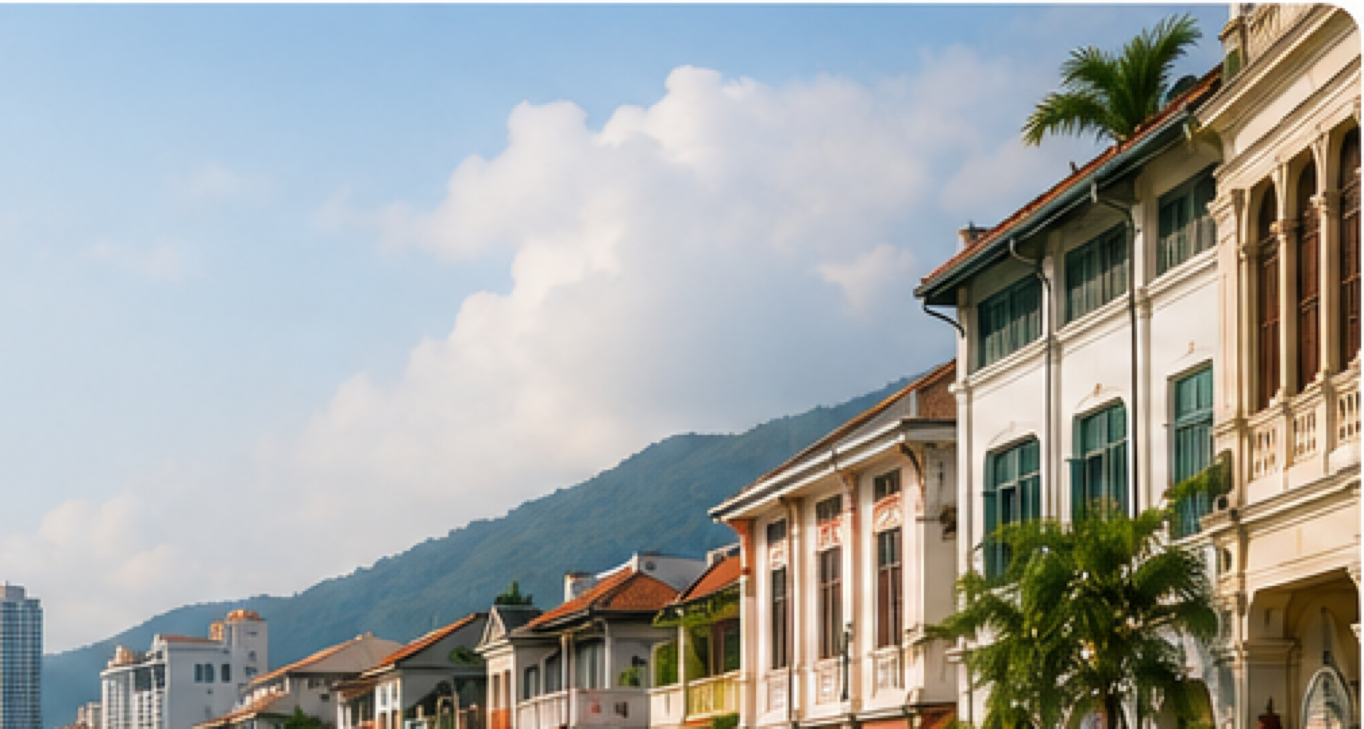 Penang apartment street near daily shops